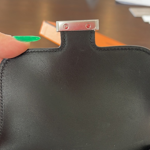 NEW BLACK AND SILVER HERMES CONSTANCE SLIM WALLET - Picture 10 of 12